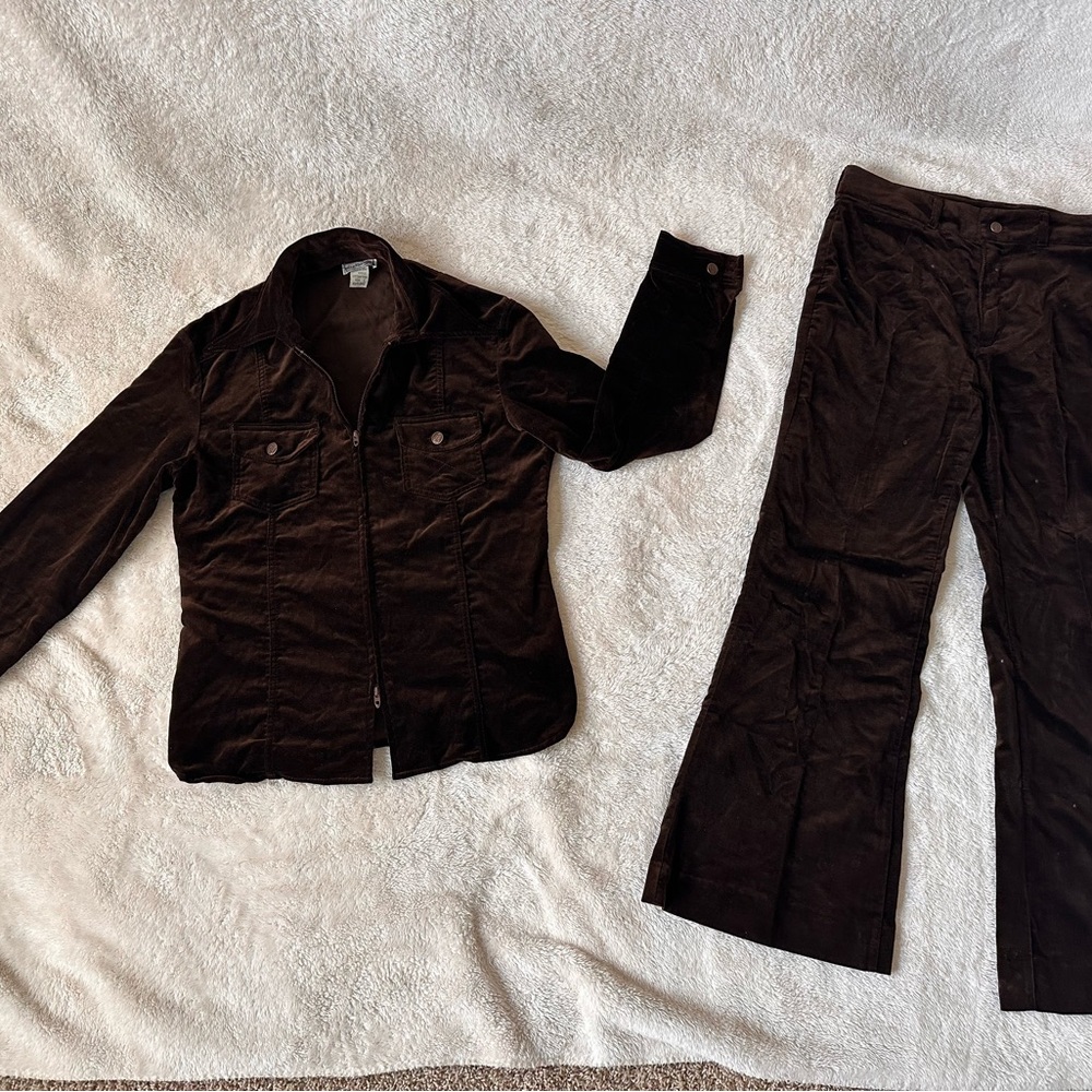 Men's Brown Corduroy Jacket and Pants Set